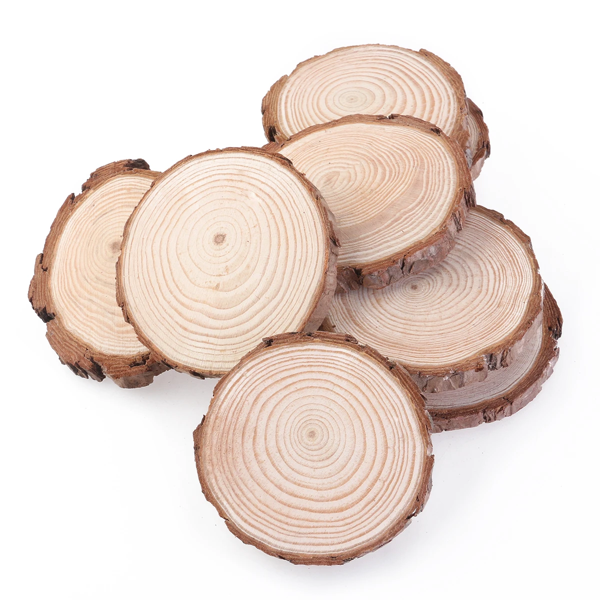 10pcs 7 9cm Round Circle Unfinished Natural Wood Slices Tree Bark Log Slices For Diy Crafts Wedding Centerpieces Wood Color Wood Diy Crafts Aliexpress