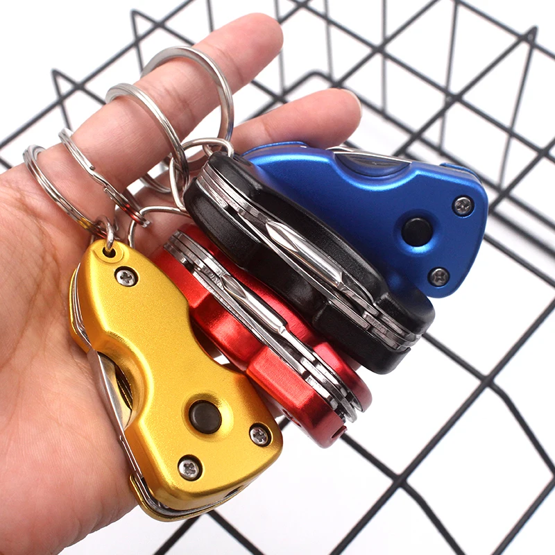 

Outdoor 7 In 1 Pocket Tool Multifunction Durable Pocket Tools Pliers Keychain Knife Practical Easy To Operate Folding Keychain