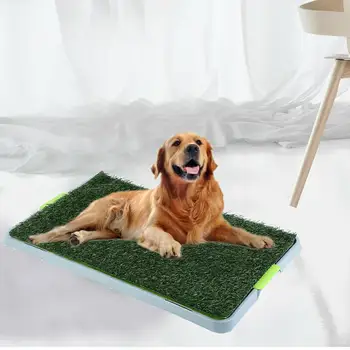 

Honhill Portable Dog Puppy Potty Pad Dog Training Portable Toilet Potty Large Loo Tray Grass Mat 3 Layer Pet Toilet for Dogs Cat
