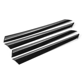 

4Pcs Carbon Fiber Black Door Panel Stripes Cover Trim Original Size Design For Honda For Accord 2018-2019