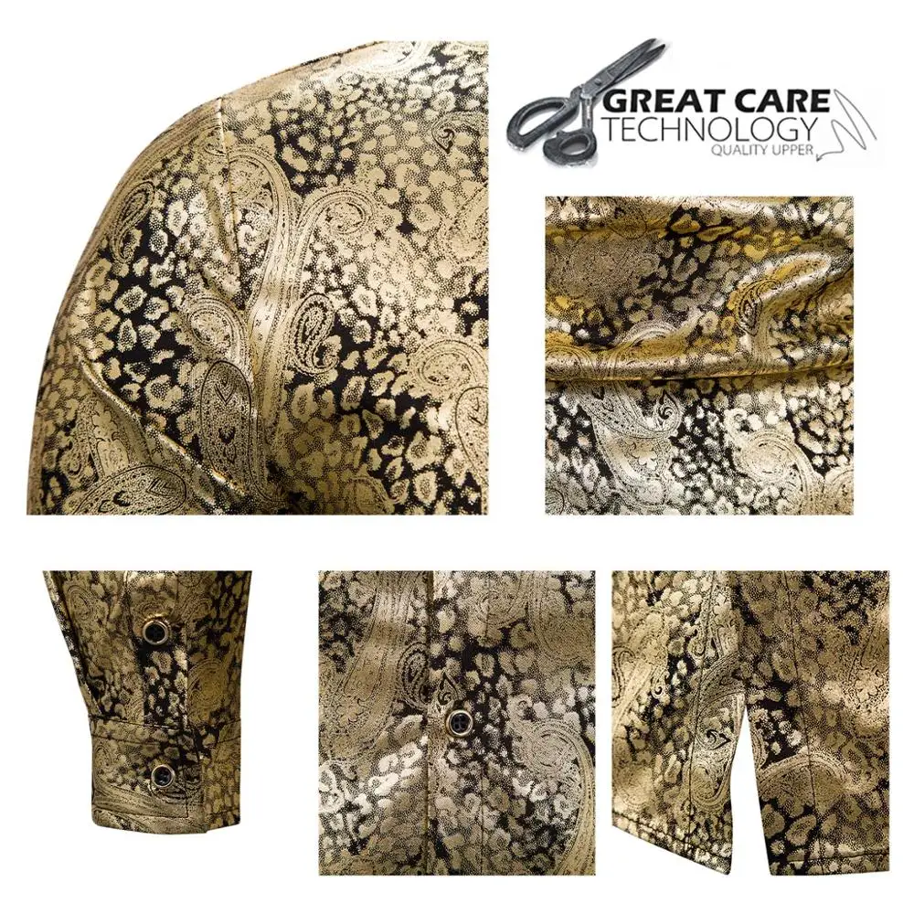 Рубашка мужская с длинным рукавом Повседневная Формальная сорочка бронзовым