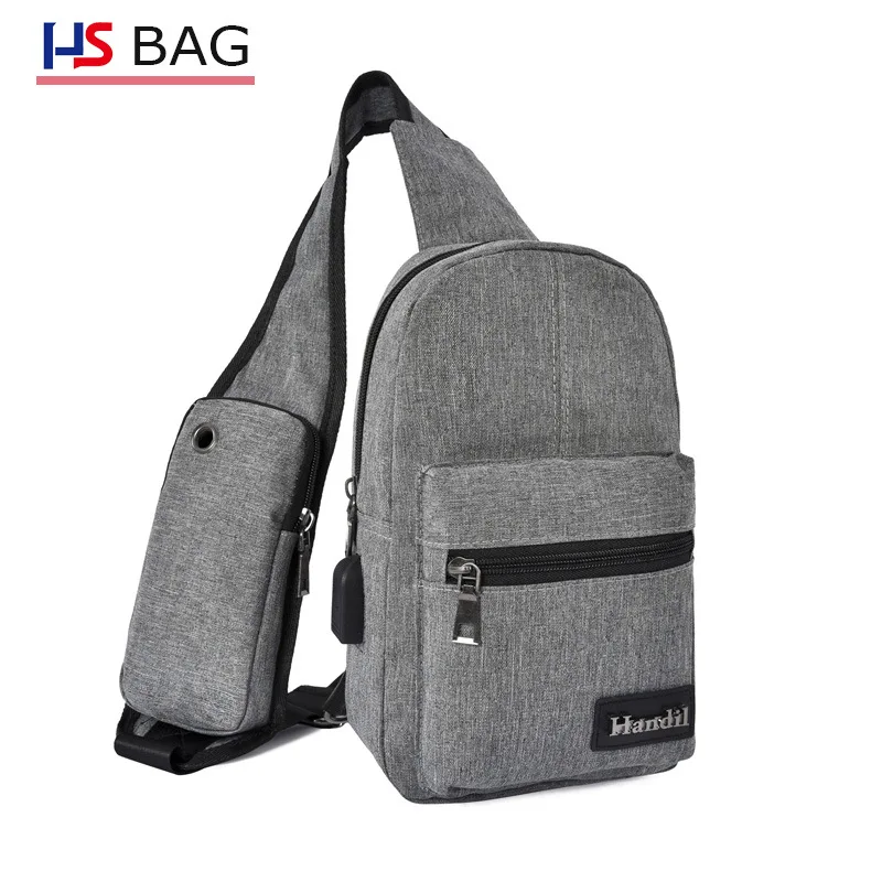 

Men's Bag Rechargeable Chest Pack Korean-style Waterproof Chest Shoulder Bag Large Capacity USB Casual Bag Outdoor Casual Wallet