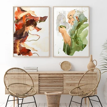 

Avatar The Last Airbender Watercolor Painting Art Print Posters And Print Wall Art Painting Wall Picture Living Room Home Decor