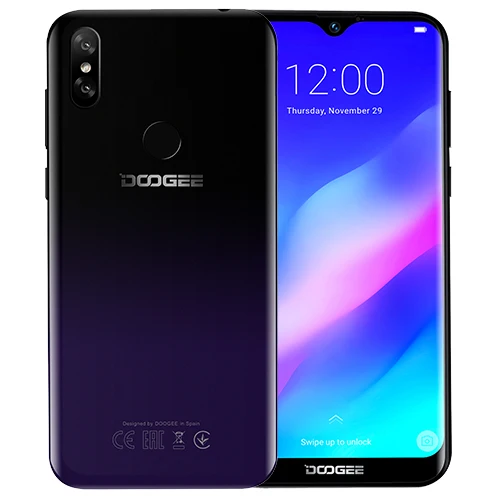 Purple DOOGEE Y8 Plus Смартфон Android 9,0 MTK6761 3 ГБ ОЗУ 32 Гб ПЗУ FDD LTE 6,21 дюймов 19:9 экран капли воды 4000 мАч две sim-карты МП - Цвет: Purple