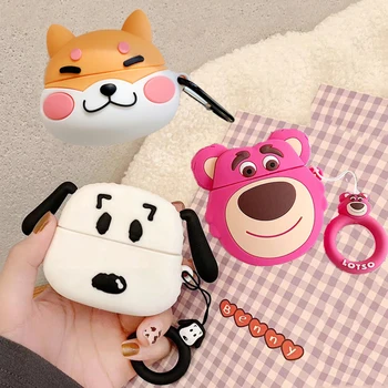 

For AirPods Pro 3D Cute Cartoon Shiba Inu Dog Puppy Earpods Case for Apple Airpods 3 Strawberry Bear Wireless Earphone Cover Box