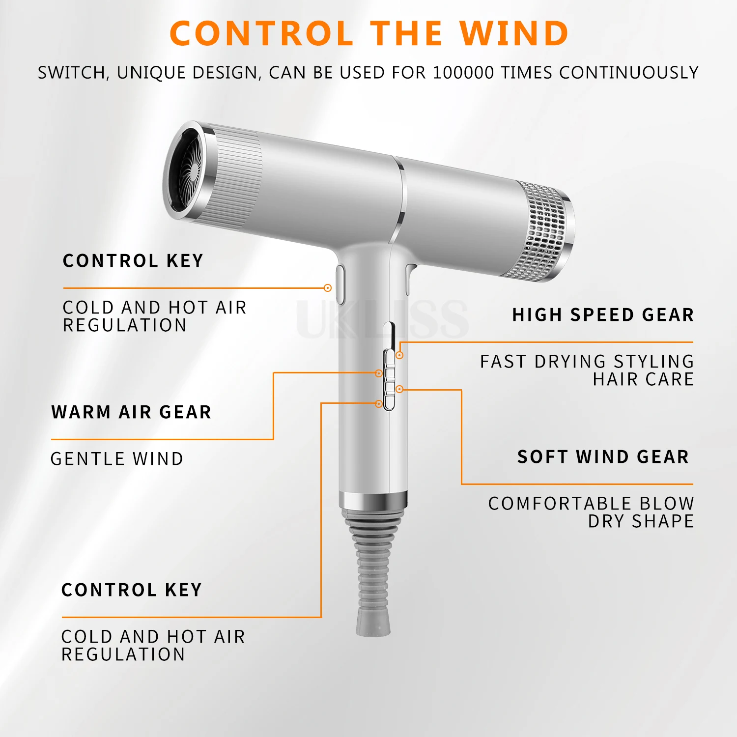 Secador de Cabelo Ventilador de Cabelo Quente e Frio Profissional Infravermelho Anion Baixo Ruído Elétrico Vento Salão Cabeleireiro 3 Computers & Electronics