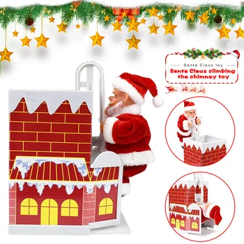 

Santa Claus Toys Fun Climbing Chimney Electric Santa Claus Chirstmas Toy with Music _WK