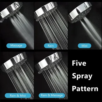 

shower head Boost Multifunctional shower Water Saving Hand Hand Shower High Pressure 4 Inch 5-setting Adjustable Shower W1209