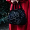 Vintage Royal Gothic Trend Lolita Black Lace Rose Zip Exquisite Tote Bag Handbag ► Photo 1/6