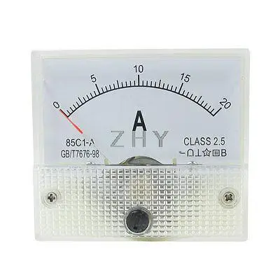 

DC 0-20A Current Rectangular Panel Analog Ammeter Measuring Tool 85C1-A