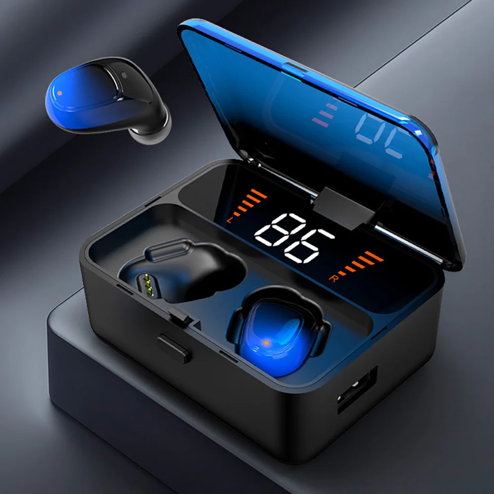TWS Bluetooth наушники V5.0 Touch беспроводные наушники стерео спортивные водонепроницаемые гарнитура громкой связи Мощный светодиодный дисплей