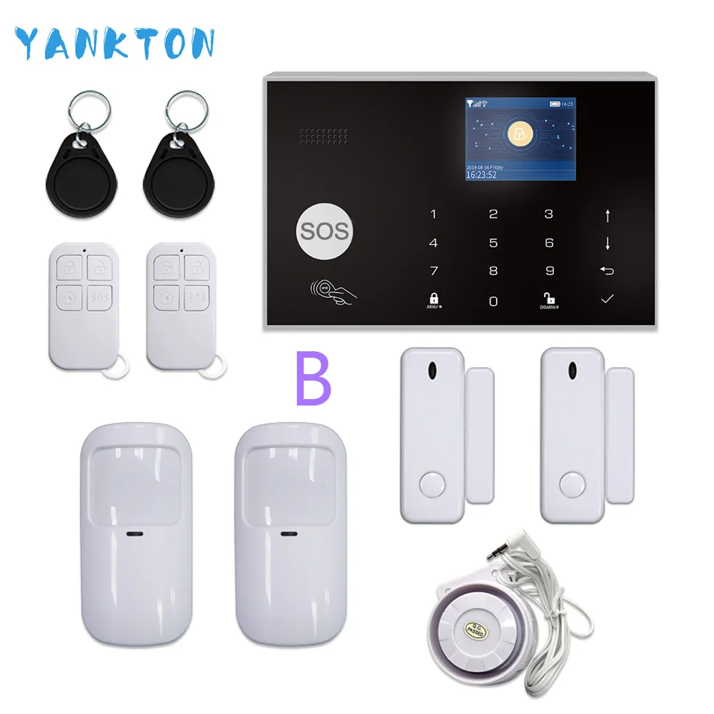 YK-002-GSM-G30-B Специальная wifi GSM Tuya домашняя охранная сигнализация 433 МГц Частота Беспроводная сигнализация комплект приложение дистанционное управление - Цвет: YK-002-GSM-G30-B
