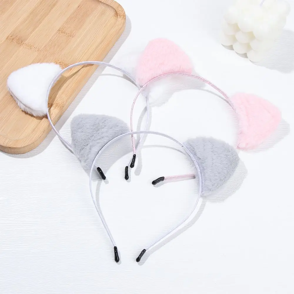 Anime Cosplay Nette Gesicht Waschen Plüsch Cartoon Haar Zubehör Haar Hoop Haar Band Katze Ohren Stirnband – Detail 10