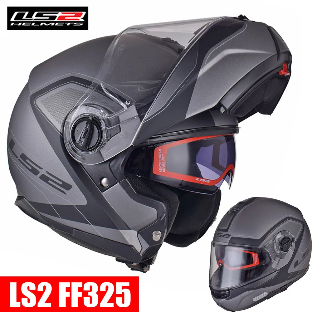 LS2 туристический мотоциклетный шлем с откидной крышкой FF325 стробоскоп дорожные