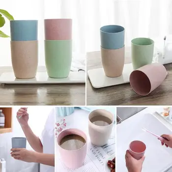 

Candy Color Toothbrush Cup Wheat Straw Mouth Wash Cup Portable Utensils Water Kid Drinking Traveling For Bathroom Bottle Tu L1J9