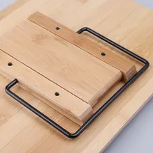 Бамбуковый регулируемый держатель для чтения, поднос, бумажные зажимы, складной планшет, кулинарная книга, портативная прочная Подставка для книг D08B