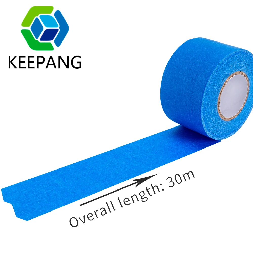 Kee Pang 3D 프린터 페인트 열 테이프, 고온 저항 폴리이미드 접착 테이프, 블루 마스킹 테이프, 48mm x 30m