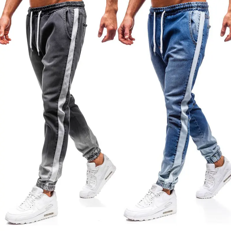 

Men's Jeans 2020 Spring and Summer New Comfortable Casual Splicing Loose Bottom Jeans Young Personality Fashion Trend Men's Wear