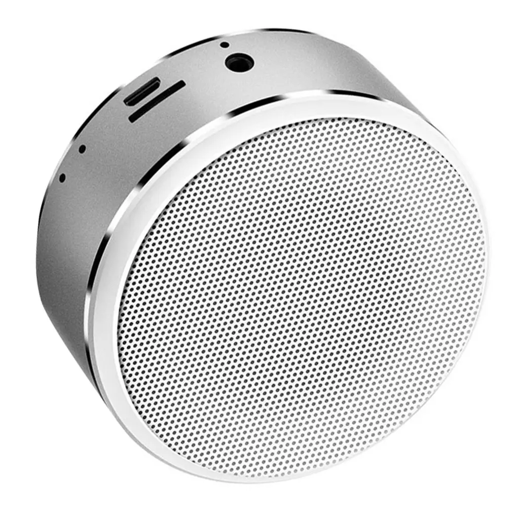 Портативный Bluetooth 4,2 круглый динамик TF карта беспроводной открытый металлический чехол мини сабвуфер