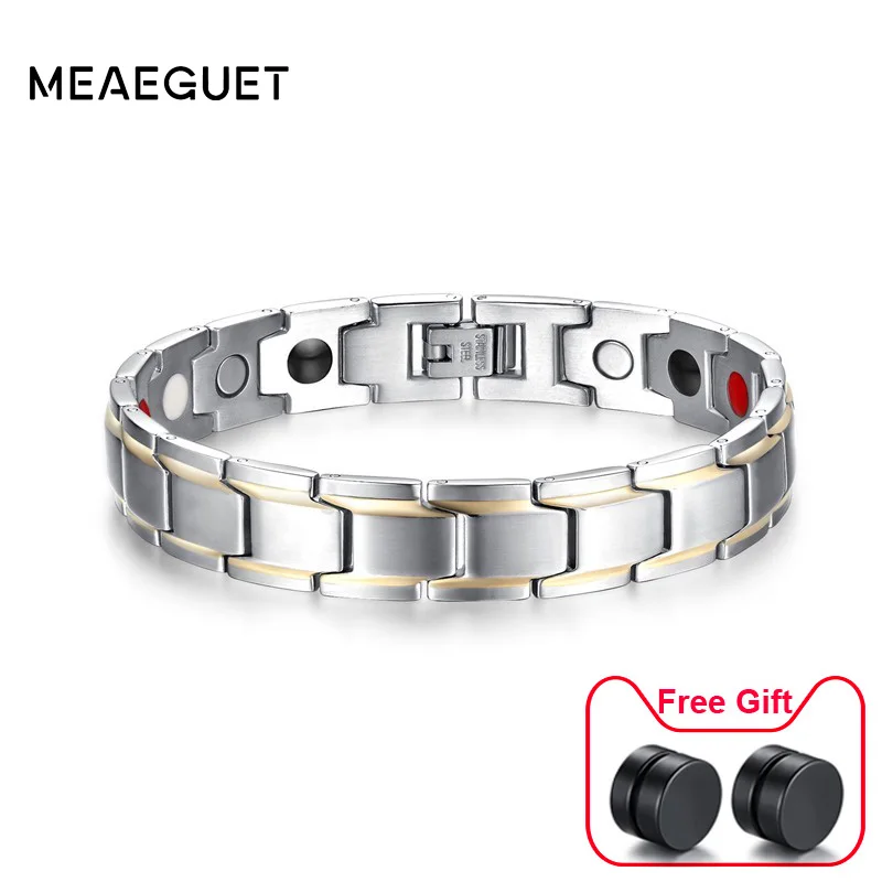 Мужские магнитные браслеты из нержавеющей стали 12 мм|bracelets for|magnetic health bracelethealth