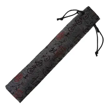 

Chinese Calligraphy Style Decorative Folding Hand Fan Bag Dustproof Holder Protector Pouch Case Cover Gifts