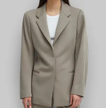 

Women Blazer Suit Coat Single Breasted Long Sleeve Office Lady Jacket with Pockets 2019 New