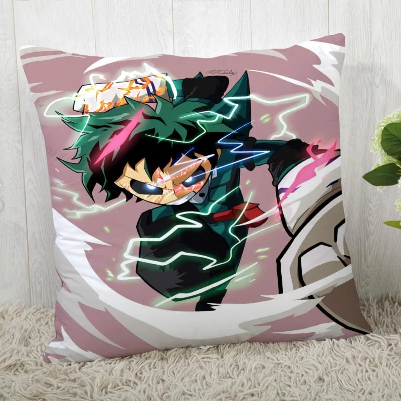 Custom Pillow Cases Boku no Hero Academia Square Pillowcase Christmas Zippered Pillow Cover 40*40cm,45*45cm(One Side - Color: 8