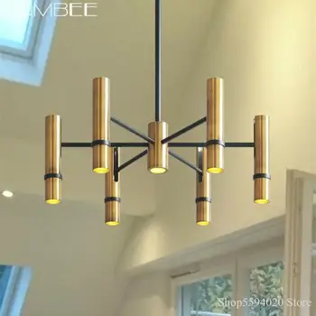 

Nordic Designer Chandelier Lighting Golden Steam Tube for Living Room Bedroom Hanging Lamp Lustres Pendentes Luminaire Suspendu