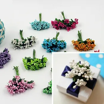 

New Artificial Stamen flower bouquet for Wedding Box Scrapbooking Decoration DIY wreaths crafts Flowers 12pcs/set