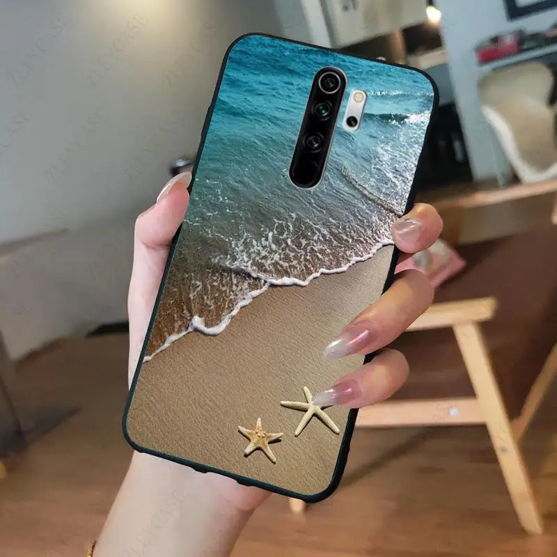 best flip cover for xiaomi The Sea Waves Beach spray ocean island Phone Case for redmi note8pro note7 note5 note6pro 7A 8A Note8T note9s note9pro Cells phone cases for xiaomi