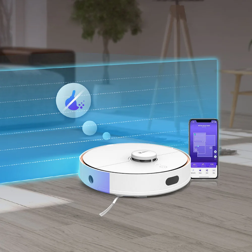 360 S7 Robot Vacuum Cleaner 2000Pa Large Suction Ultra-Quiet Home Aspirator Dust Collector International Version Floor Mopping