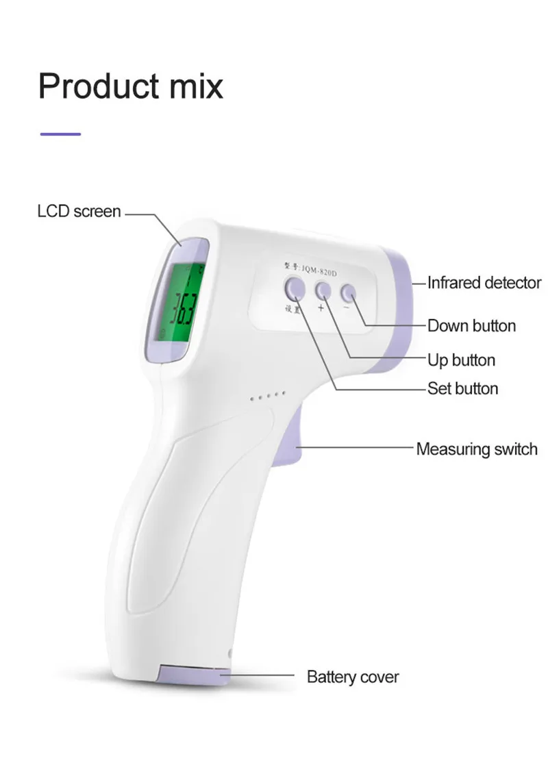 Infrared Temperature-Gun Electronic-Thermometer Forehead-Measure Digital Non-Contact