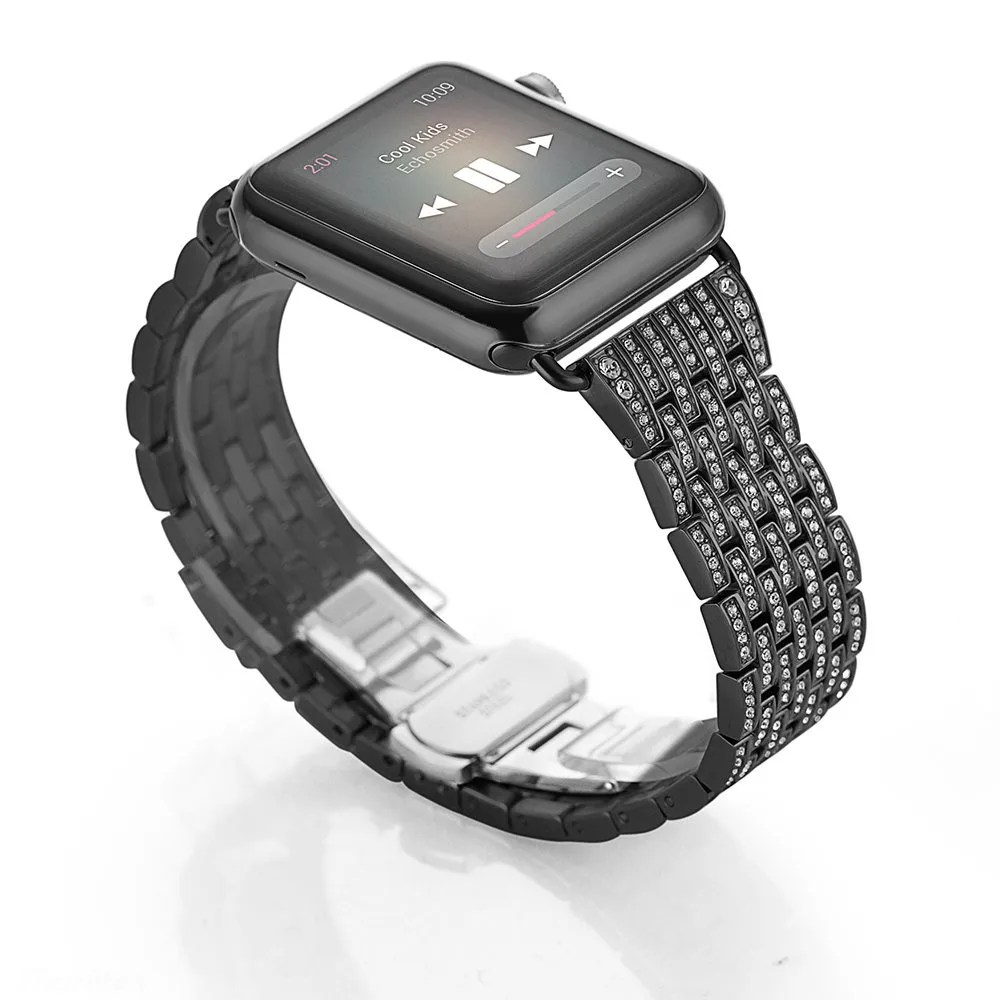 Бриллиантовые браслеты для Apple Watch, серия 5, 4, стразы, роскошный браслет из нержавеющей стали для женщин, для Iwatch 40 мм, 38 мм