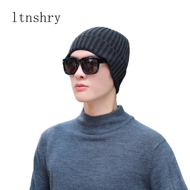 

2019 Unisex Hats Knitted stripe Cap Woman Beaines For Winter Breathable Men Gorras Simple Hats Warm Solid Casual Lady Beanies
