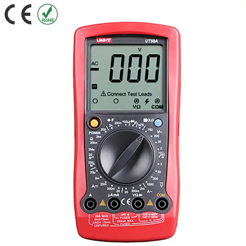 Uni-t UT58A UT58B UT58C UT58D Цифровой мультиметр хранение данных ручной диапазон AC DC Вольтметр Амперметр Омметр - Цвет: UT58A