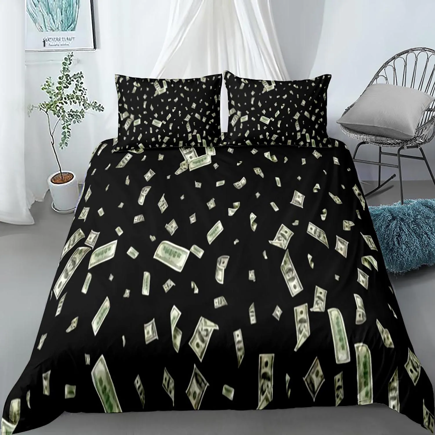 Funny Design Money Dollar Bedding Set Single Twin Full Queen King Size
