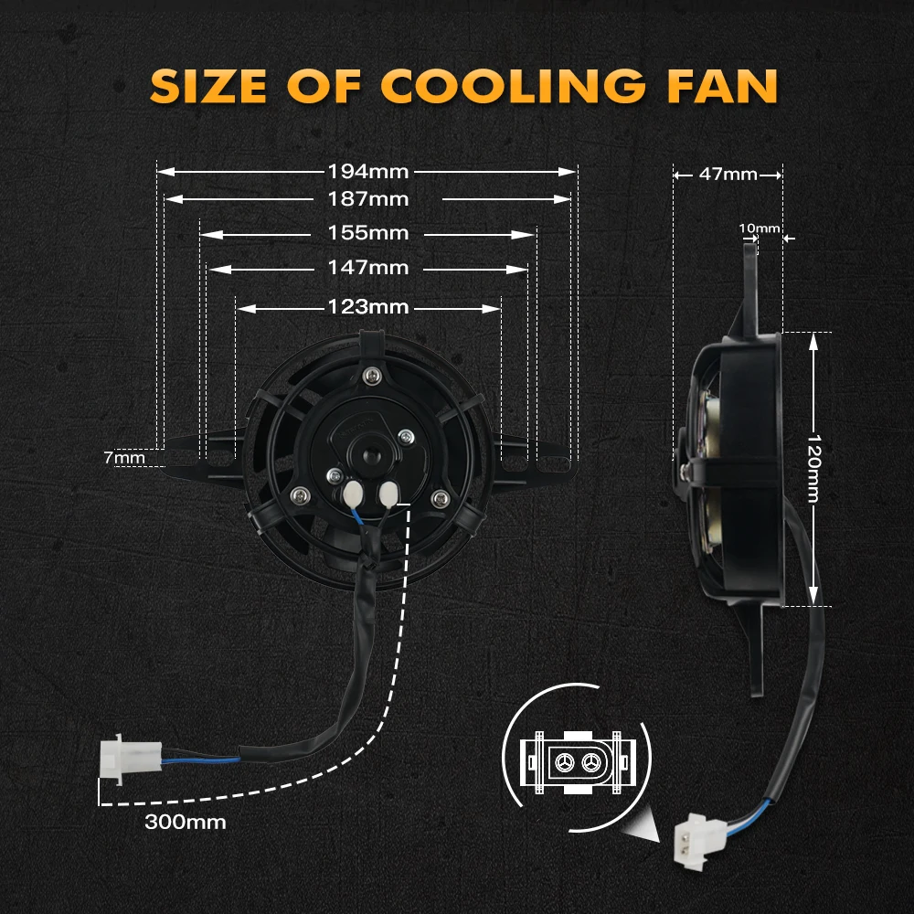 Motorcycle ATV 12V 5000 RPM Electric Radiator Cooling Fan Kit For KTM EXC 300 Husqvarna GASGAS BETA Honda Yamaha Suzuki Kawasaki