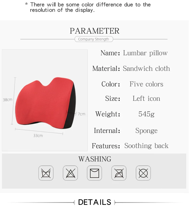 Soft Memory Foam Lumbar Support Back Massager Waist Cushion Pillow For Chairs in the Car Seat Pillows Home Office Relieve Pain