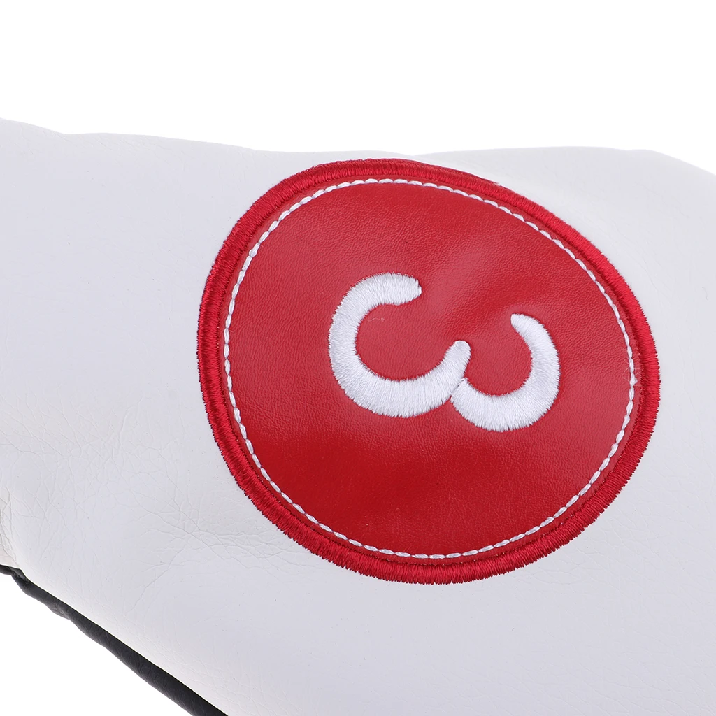 PU Golf Wood Head Cover with No. Tag1,3,5 Golf Club Headcover Protector For Golf Driver Fairway Hybrid White Golf Accessories PU Golf Wood Head Cover with No. Tag1,3,5 Golf Club Headcover Protector For Golf Driver Fairway Hybrid White Golf Accessories