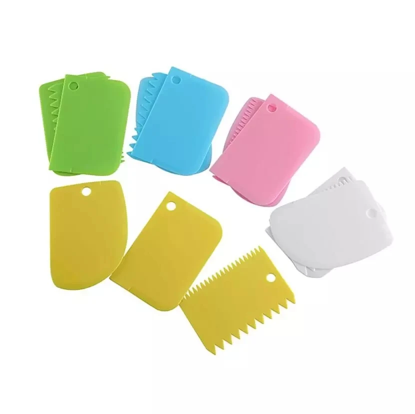 3PCS Cream Scraper Smoother DIY Cake Decorating Fondant Pastry Cutters Baking Spatulas Tools Molds Kitchen Scrapers cake decorating tools cream spatula silicone scraper cake scraper cake spatula