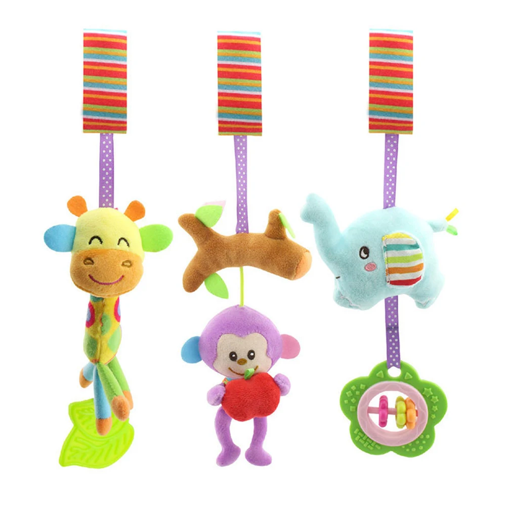 Милые детские игрушки-погремушки, детская коляска, автомобильный зажим, подвесная игрушка, детская коляска, игрушка для новорожденных, мобильные Развивающие игрушки 0-12 месяцев