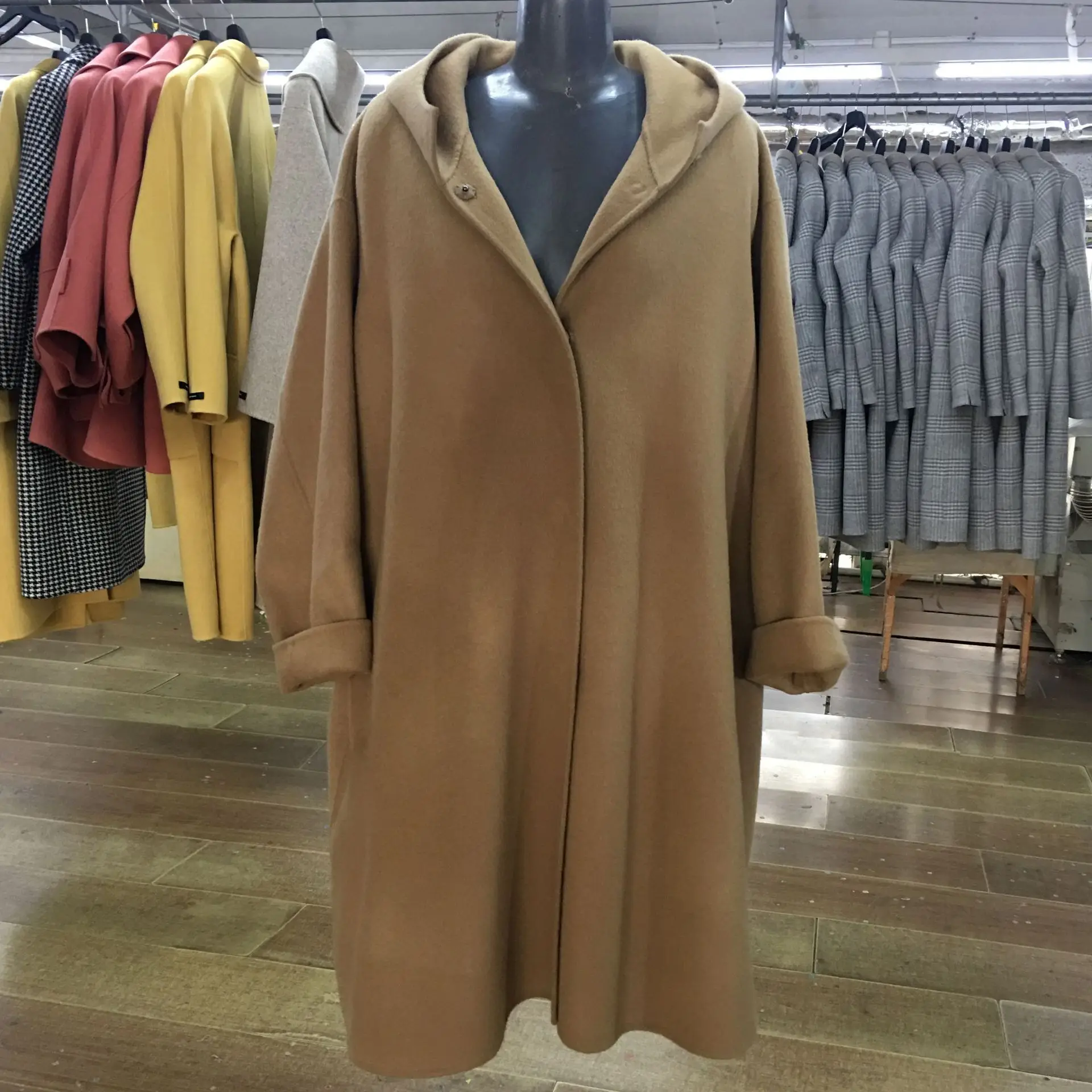 Spring Autumn Coat Women Clothes Korean Oversized Women Coat Vintage Wool Coat Women Manteau Femme Casaco YR037 YY2031 - Color: Camel