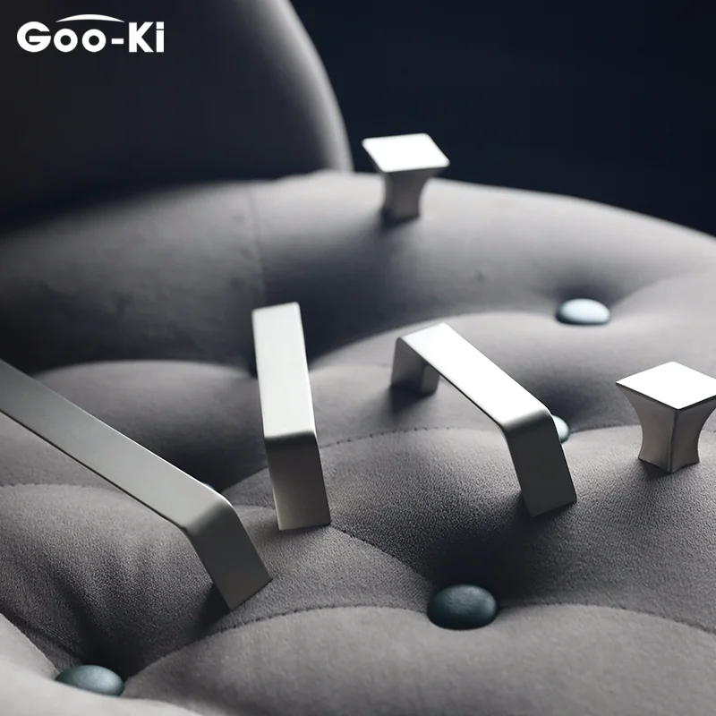 

Goo-Ki American Style Brushed Nickel Ladder-shaped Cabinet Handles Cupboard Pulls Drawer Handles for Furniture Handle Hardware