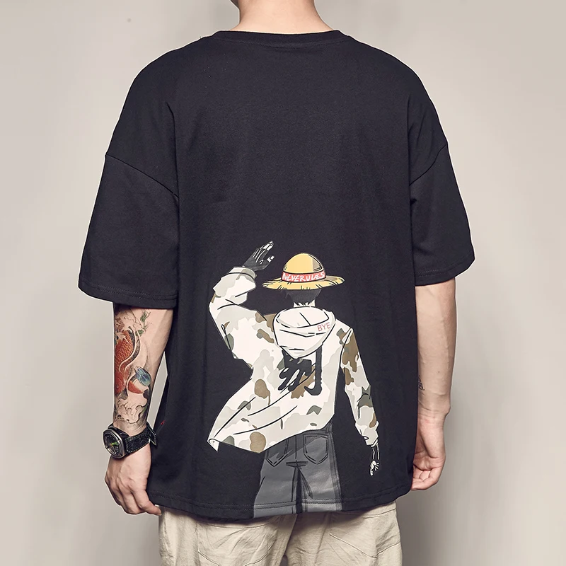 2019 summer New Arrival hip hop t shirt cartoon One Piece Luffy men's t-shirt with print Loose camiseta hombre Couple models 2019 summer New Arrival hip hop t shirt cartoon One Piece Luffy men's t-shirt with print Loose camiseta hombre Couple models