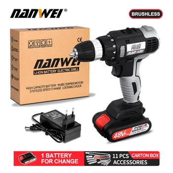 

21V Brushless Electric Screwdriver Mini Cordless Drill Wireless Power Driver Tools Rechargeable Lithium-Ion Battery Screwdrive