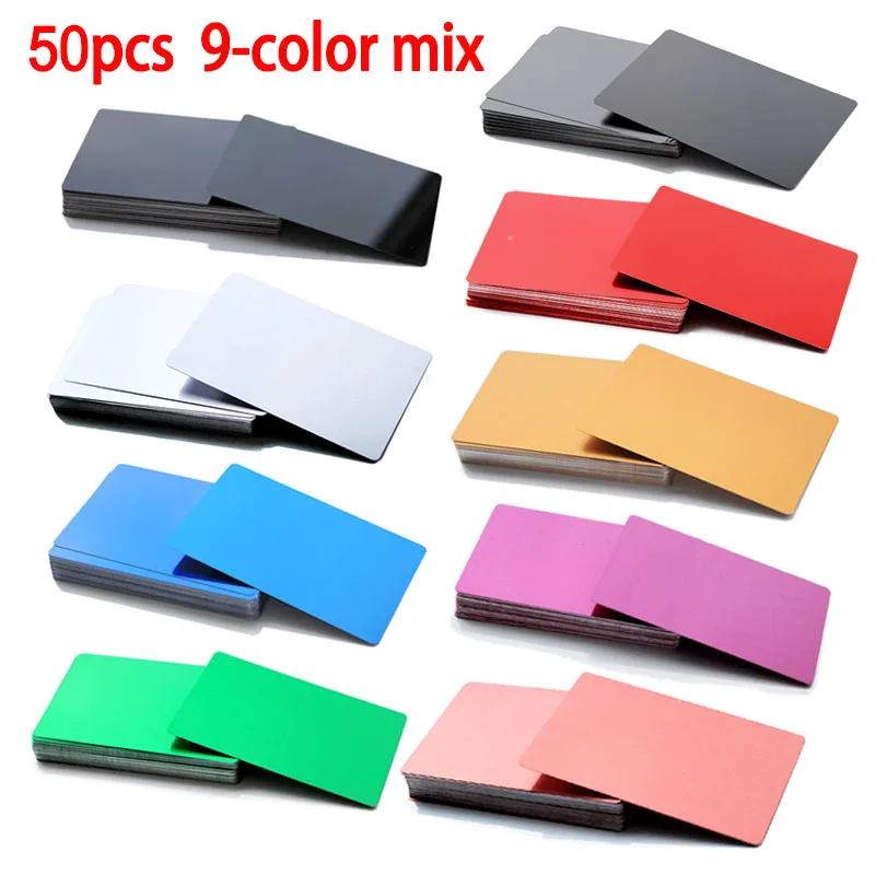 50PcsBlankMetalBusinessCard045mmThicknessAluminumAlloyBlanks