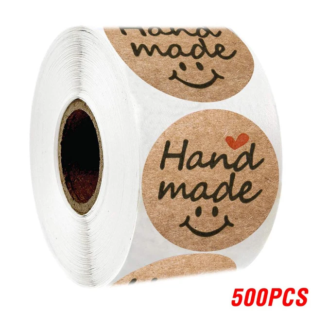 100-500pcs Vintage Kraft Paper Stickers Scrapbook Gift Stationery Label Stickers Handmade With Love Thank You For The Stickers YH42-500pcs