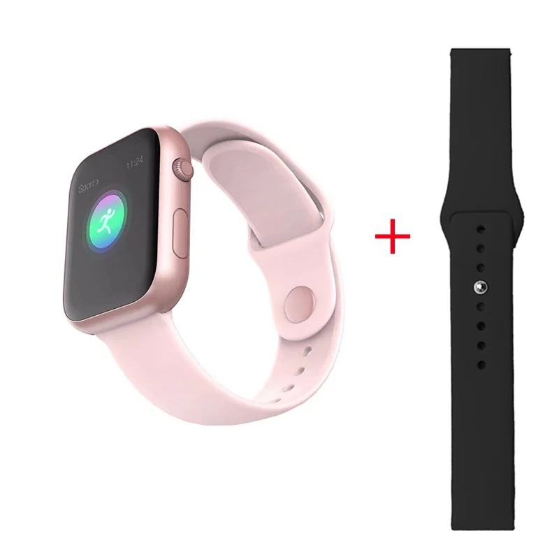 LEMFO SX16 Смарт-часы для мужчин для Apple Watch для женщин пульсометр кровяное давление Bluetooth Смарт-браслет со сменным ремешком - Цвет: pink black strap