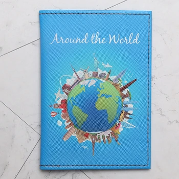 

Fashion Letter World Map Passport Covers Holder ID Bank Card Case PU Leather Simple Business Women Wallet Travel Accessories