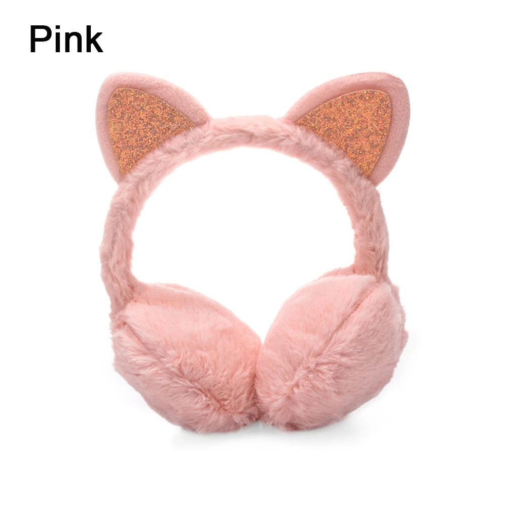 1-Pink Новые милые плюшевые теплые наушники с мультяшным кроликом котом Модные женские зимние теплые плотные теплые наушники для девочек и мальчиков защита ушей - Цвет: 1-Pink